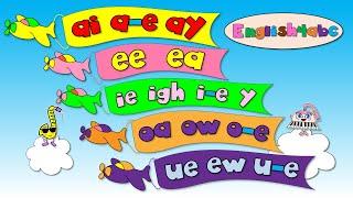 Long Vowels Song - "ai/a-e/ay - ee/ea - ie/igh/i-e/y - oa/o-e/ow - ue/u-e/ew”