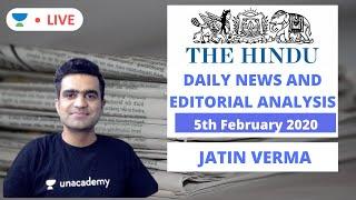 The Daily Hindu News and Editorial Analysis | 5th February 2020| UPSC CSE 2020 | Jatin Verma