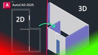 AutoCAD - 2D to 3D Floor Plan Tutorial for BEGINNERS!