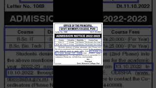 Govt. Women's College_Puri_Admission Notice_2022