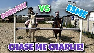 ESME VS DOROTHY CHASE ME CHARLIE - Who can jump the highest!? *SPOILER* SOMEONE FALLS OFF!