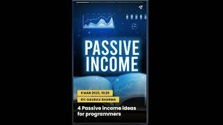 4 Passive income ideas for programmers