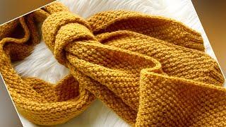 Autumn Beauty Knit scarf, Stole, Prayer shawl | Easy fall knitting pattern BEGINNER FRIENDLY