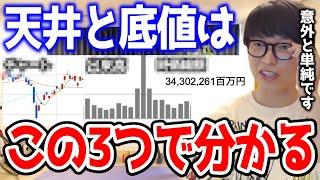 【テスタ】天井と底値の見極め方は意外と単純です。僕はこの3つの材料で判断しています【切り抜き】