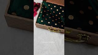  Bottle Green Mashru silk saree with gold zari weaving all over booties 