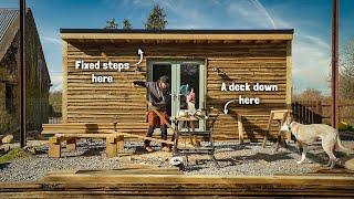 Building a wooden house alone with my dog.