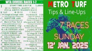 MMTCI LIVE RACING KARERA TIPS FOR SUNDAY | JAN. 12, 2025 | 2:00 PM START | 7 RACES