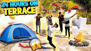 Living On Terrace For 24 Hours Challenge - अब 24 घंटे नीचे नहीं जा सकता - Aditech