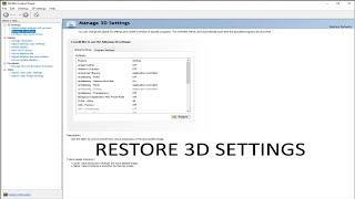 NVIDIA 3D Settings Missing Fix