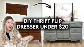 DIY THRIFT FLIP DRESSER UNDER $20 | FURNITURE TRANSFORMATION