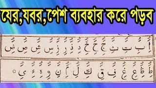 Arabic Alphabet learning quran || যের,যবর,পেশ ব্যবহার করে আমপারা পড়ার নিয়ম ।  বানান করে পড়া শিখুন।