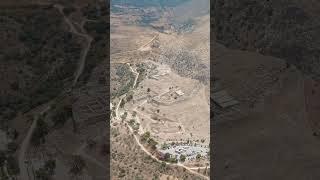 Vertical video. Mycenae, Greece. Excavation site: Greek settlement of the 12th century BC. e. wit...