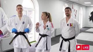 Karate Training - Defense against kicks. Anzhelika Terliuga & Dmitriy Negaturov & Artem Tarasenko.