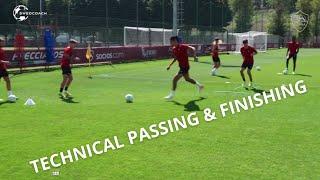 AS Roma - technical soccer passing drills & finishing drills #footballtraining #soccerdrills