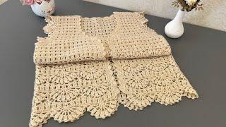 YEPYENİ BİR YELEK MODELİ 1.BÖLÜM BAŞKA YERDE YOKTığişi YelekGüpürlü Yelek Modeli