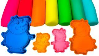 Create Peppa Pig Family with Play Doh Molds | Best Learn Colors | Preschool Toddler Learning Video