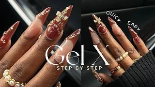 Do Gel X Nails With Me! | Fall Nails At Home | gel x nails tutorial