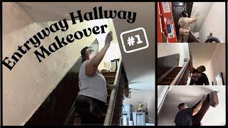 *EPIC* ENTRYWAY HALLWAY MAKEOVER, PART 1 | 100 YEAR OLD HOMEGETTING STARTED, PATCHING CEILING | LUME