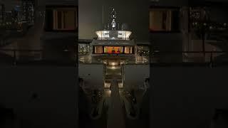 Luxury Yacht at Night: A Floating Masterpiece #LuxuryYacht #YachtingLife #MarinaViews