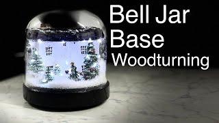 Bell Jar Base Woodturning out of Bog Oak