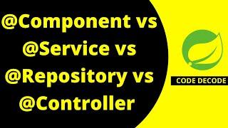 Difference between Component Service Repository Controller & RestController annotation | Code Decode