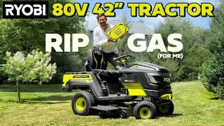 Electric Ryobi 42" Tractor Review BETTER THAN GAS(for me)!