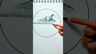 circle mountain scenery drawing #shorts | Mountain scenery drawing | #shorts | #shorts