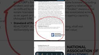 CODE OF ETHICS & STANDARD OF PRACTICE (NAR) #floridarealestate #knowledge #duediligence