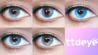 TTDEYE Contact Lens Haul for Dark Brown Eyes and Light Eyes Review and Try On