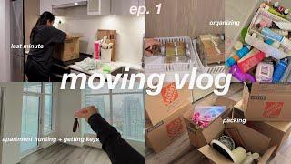 MOVING VLOG: apartment hunting, packing, buying new items, organize & declutter + getting keys  