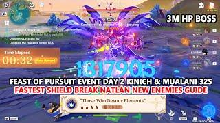 Feast of Pursuit Event Day 2 Kinich & Mualani 32s Clear - Fastest Shield Break Natlan Guide