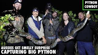 Giant Python Leaves Aussies With A Smelly Surprise While Python Hunting In The Florida Everglades