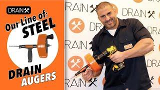 Say hello to our full line of Steel Drain Auger Plumbing Snakes | Drain Clog Remover by Drainx