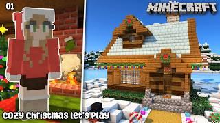 Building The COZIEST Winter Cabin  | Minecraft Christmas Let's Play Ep 01