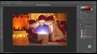 60 Open gift lights: Christmas lights photoshop overlays, magic book lights,