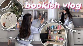 a bookish vlog  re-organizing my library, job update, book thrifting, cozy vibes & reading vlog 