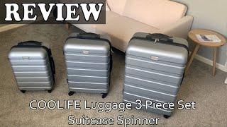 Review Coolife Luggage 3 Piece Set Suitcase Spinner Hardshell Lightweight TSA Lock