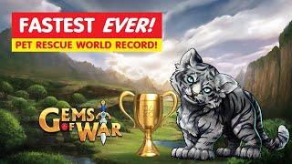 Gems of War Pet Rescue World Record Time! Best Fastest EVER Teams?