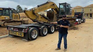 How to LOAD and SECURE properly EXCAVATOR to lowboy trailer.