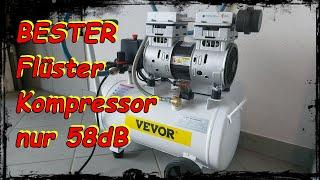 Bester Flüster Kompressor seiner Klasse!? Unboxing Vevor 750-25L silent compressor, nur 58dB