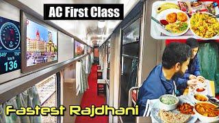 MUMBAI RAJDHANI Exp AC 1st Class journey •  First AC Food , classy interiors speedy vlog