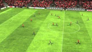 FM12: Messi scores after a superb pass from Tevez