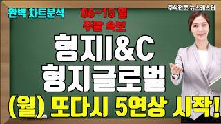 형지I&C 형지글로벌 주가전망 06-15 일 주말속보! (월) 또다시 5연상 시작! 바로 준비 하세요! #형지 I&C #형지글로벌 #정치테마주
