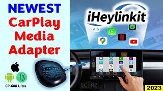 Newest CarPlay Media Adapter iHeylinkit CP608 Ultra 2023    UNBOXING REVIEW