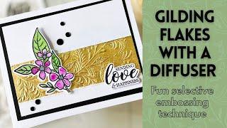 Use Gilding Flakes with your Embossing folders | #cardmaking #cards #gildingflakes #papercraft