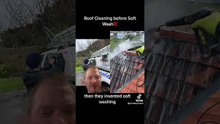 Roof Cleaning BEFORE Soft Washing #pressurewashing #roofcleaning #softwash