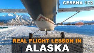 REAL Flight Lesson in ALASKA in a CESSNA 172 (Start to Finish)