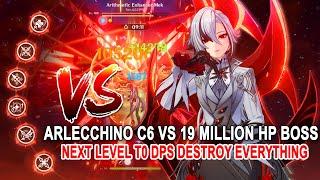 Arlecchino C6 vs 19 Million HP Boss Genshin Impact - Next Level T0 DPS Destroy Everything