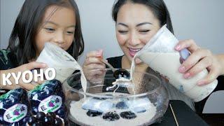 GAINT Bubble Tea with Kyoho Grape Jelly & Grass Jelly Mukbang | N.E Let's Eat