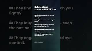 Subtle SIGNS someone LIKES YOU Part 1 | Psych.Explained #shorts #PsychologyFacts